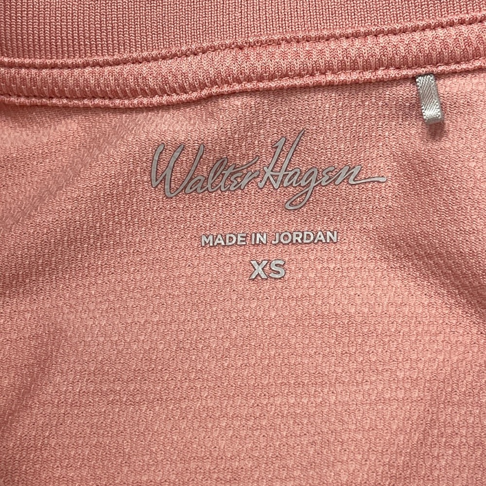 Walter Hagen Womens Pink Sleeveless Golf Polo Shirt Textured V-Neck Top XS - Picture 2 of 6